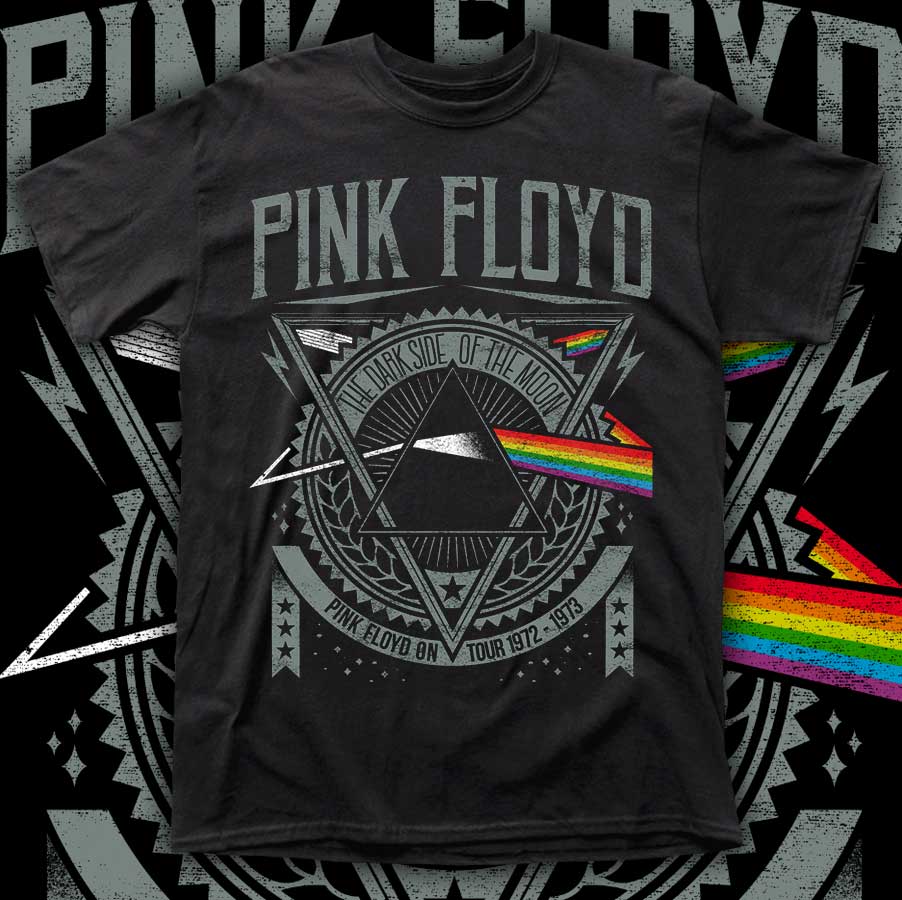 PINK FLOYD "THE DARK SIDE OF THE MOON TOUR 72-73" polera hombre serigrafía